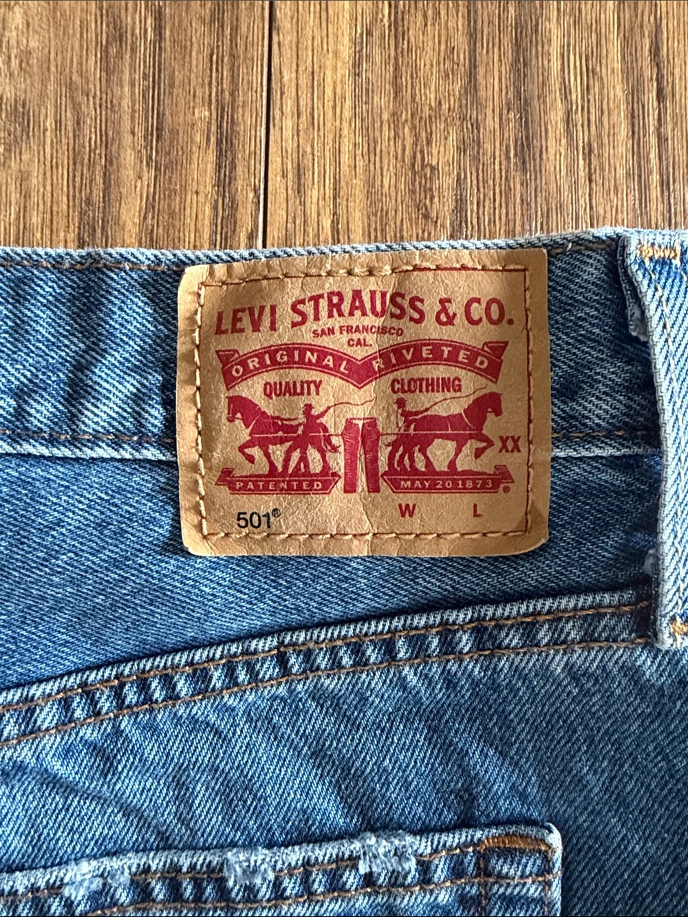 Levi's Vintage Blue Cutoff Denim Shorts - Picture 2 of 6